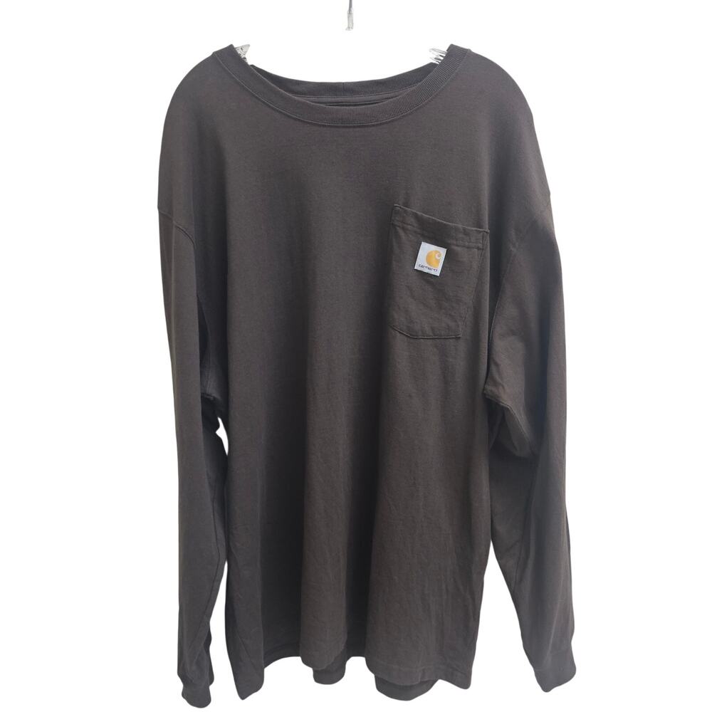 Carhartt Loose Fit Heavyweight Long-Sleeve Pocket Sleeve Logo Graphic T-Shirt XL